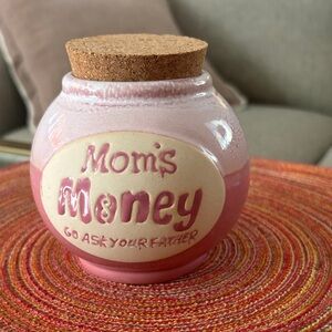 GANZ Pink Ceramic Jar with Cork Lid
